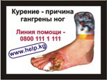 Kyrgyzstan 2008 Health Effects Vascular System - gangrene, diseased foot, quitline info